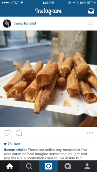 Instagram iPhone feeds, home screenshot